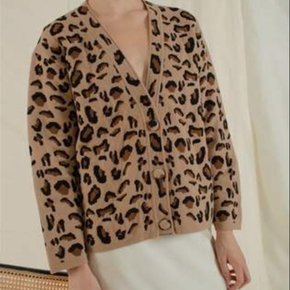 Pixie Market Leopard Cardigan - Picture 1 of 11